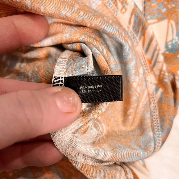 COPY - NWOT The Limited Peacock Print Drape Neck Tie Waist Blouse - Picture 9 of 10